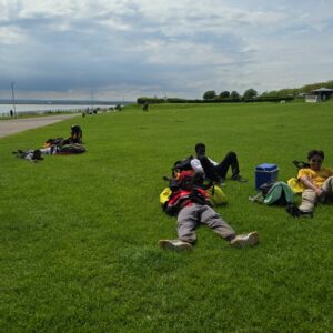 Bronze DofE Expedition students relaxing