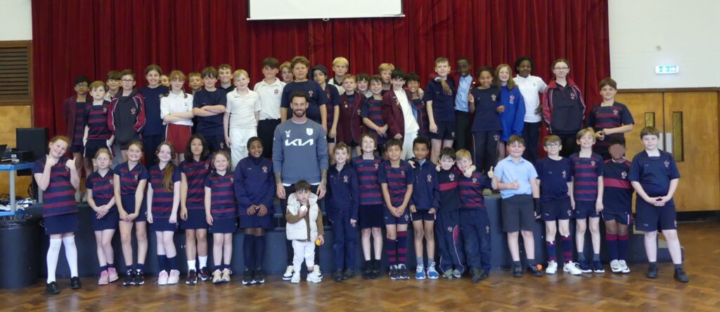 Jordan Clark Cricket Masterclass with children