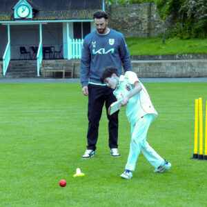 Jordan Clark Cricket Masterclass with children