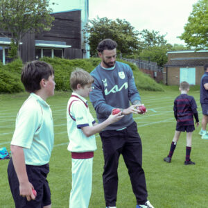 Jordan Clark Cricket Masterclass with children