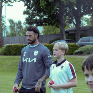 Jordan Clark Cricket Masterclass with children