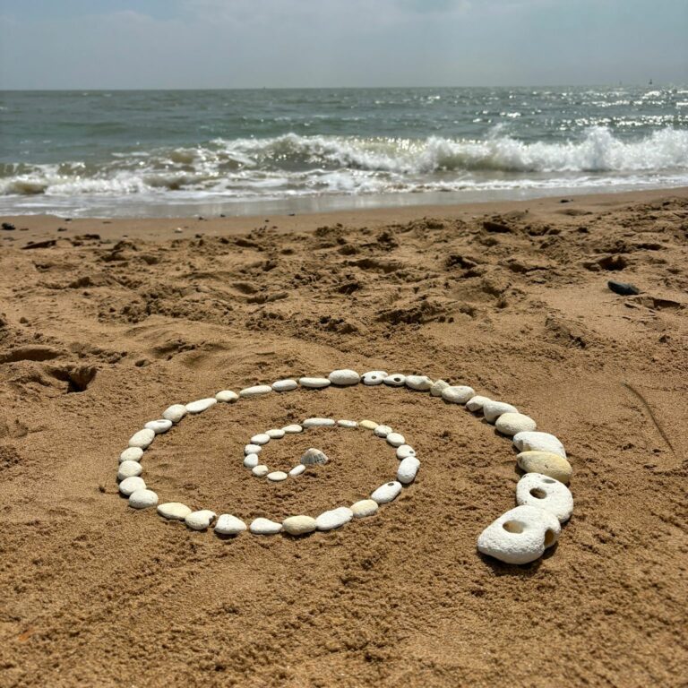 Stone arrangement on a beach