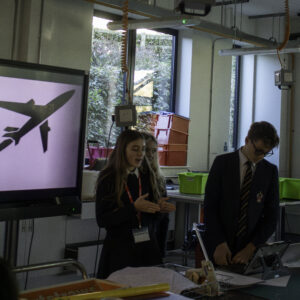 Senior school students presenting STEAM project